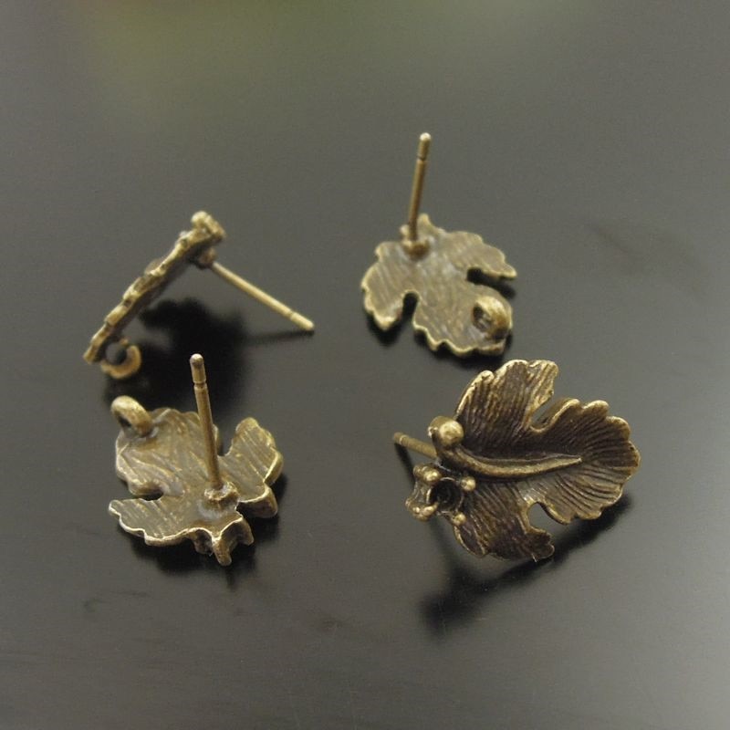 30pcs Bohemia Style Antique Bronze Leaf Earrings St..